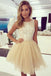  Champagne Prom Dresses,Tulle Homecoming Dress With Lace,Short Prom Dress,Champagne Homecoming Dress