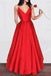 Charming A Line V Neck Satin Spaghetti Straps Long Prom Dress,Girls Graduation Dresses DMB29