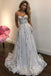 Off White Sweetheart Lace Long Wedding Dress,Charming Prom Dresses DMA96