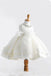 White Ball Gown Jewel Sleeveless Bowknot Long Satin Flower Girl Dresses DM700
