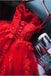 Charming Red Sweetheart Strapless Ball Gown Applique Tulle Long Prom Dress DME82