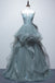 A Line Spaghetti Straps Tulle Long Prom Dresses, Stunning Evening Party Dress DMP176