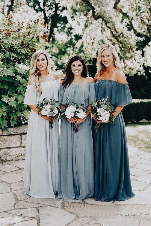 Off the Shoulder Burgundy Bridesmaid Dresses Cheap Long Bridesmaid Dress DMO23