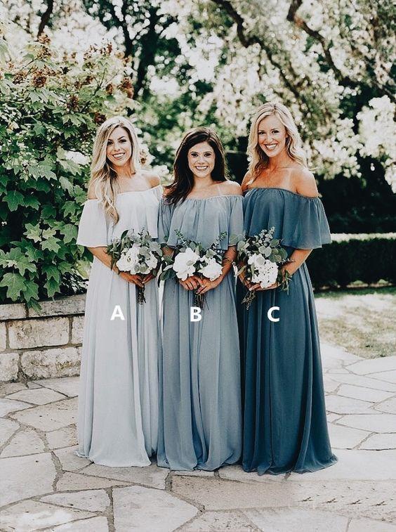 Off the Shoulder Burgundy Bridesmaid Dresses Cheap Long Bridesmaid Dress DMO23