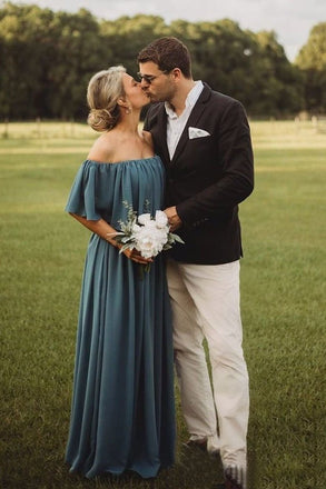 Off the Shoulder Burgundy Bridesmaid Dresses Cheap Long Bridesmaid Dress DMO23