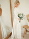 Long Sleeve Ivory Lace See Through Backless Beach Boho Wedding Dresses DMF81