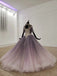 Sparkly Ball Gown Half Sleeves Ombre Quinceanera Dresses with Flowers DMS90