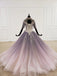 Sparkly Ball Gown Half Sleeves Ombre Quinceanera Dresses with Flowers DMS90