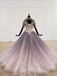 Sparkly Ball Gown Half Sleeves Ombre Quinceanera Dresses with Flowers DMS90