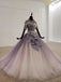 Sparkly Ball Gown Half Sleeves Ombre Quinceanera Dresses with Flowers DMS90