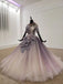 Sparkly Ball Gown Half Sleeves Ombre Quinceanera Dresses with Flowers DMS90