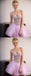 Cute A Line Sweetheart Tulle Pink Beading Homecoming Dresses DMC38