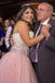 Princess Pink Sweetheart Strapless Tulle Ball Gown Beading Long Plus Size Prom Dress DM663