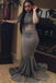 Trumpet/Mermaid Long Sleeves Applique Grey Plus Size Dresses DMF43
