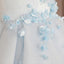 A-line Scoop Neck Satin Short/Mini Prom/Homecoming Dresses With Flower DM238