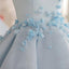 A-line Scoop Neck Satin Short/Mini Prom/Homecoming Dresses With Flower DM238