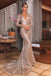 Mermaid Sequins Long Sleeves V-neck Prom Dresses Evening Party Dresses DM1867