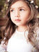 Ivory A-Line Long Sleeves Jewel Bowknot Lace Floor-Length Flower Girl Dress DM708