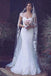 Sheath Tulle Brush Train Sweetheart Wedding Dresses With Appliques DMH81