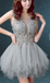 Tulle Scoop Unique Junior Homecoming Dress with appliques,Graduation Dress DMN99