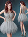 Tulle Scoop Unique Junior Homecoming Dress with appliques,Graduation Dress DMN99