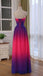 Beautiful Sweetheart Gradient Beaded Prom Dresses, Ombre A-line Long Evening Dress DMP183