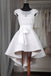 Cute Cap Sleeve Short Off White High Low Juniors Homecoming Dresses DMD68