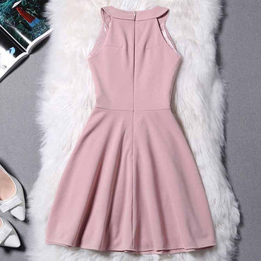 Simple Halter Zipper Mini Homecoming Dresses,Sexy Party Dress,Short Evening Dress DM326
