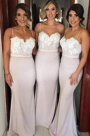 Spaghetti Straps Mermaid Sexy Bridesmaid Dresses, Lace Bridesmaid Dresses 2019 DM162