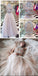 Two Piece A line Tulle Beading Pretty High Neck Prom Dresses,2 pieces Evening Dresses DM176