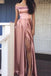 stunning Pink Long Slit Elegant off the shoulder Prom Dress, Long Evening Women Formal Dresses DM175