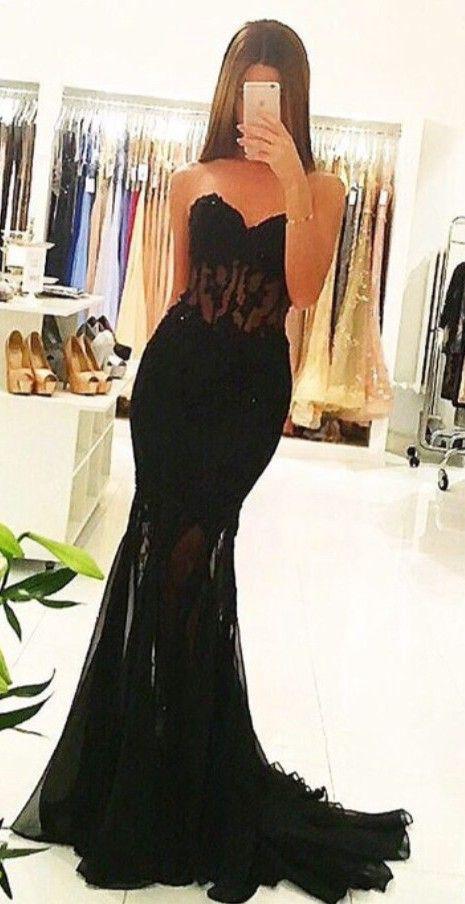 Black Sweetheart Mermaid Sexy Lace Prom Dress,Long Black Evening Dress Demodresses Black Sweetheart Mermaid Sexy Lace Prom Dress,Long Black Evening Dress Demodresses