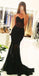Black Sweetheart Mermaid Sexy Lace Prom Dress,Long Black Evening Dresses DM174