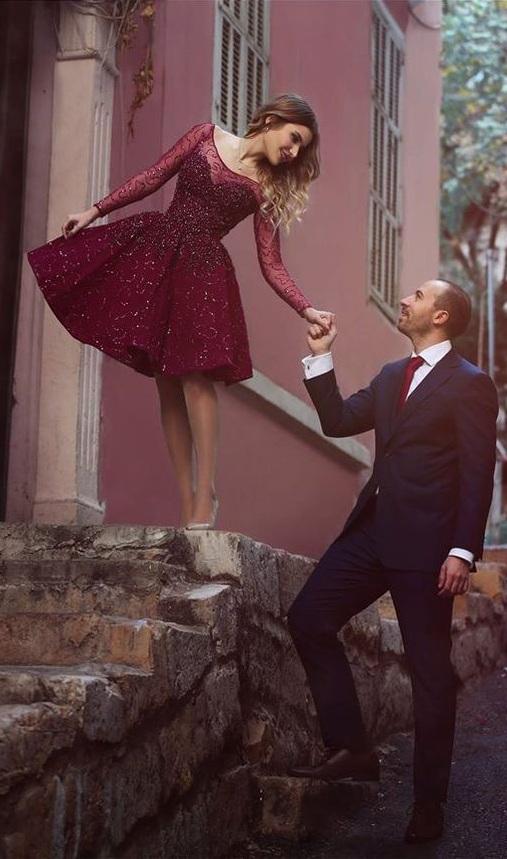 Long Sleeves Sparkly Prom Dresses,Short Purple Homecoming Dresses Demodresses Long Sleeves Sparkly Prom Dresses,Short Purple Homecoming Dresses Demodresses
