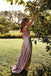A-Line Sexy Slit Backless Cheap Straps Long Simple Prom Dress DMI91