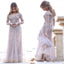 Chic A line Off-the-shoulder Long Sleeves Tulle Appliques Prom Dress DM991