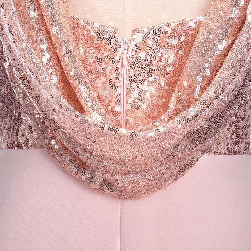 chiffon rose gold dress Chiffon Rose Gold Spaghetti Straps Cheap Long Evening Prom Dresses Party Dress PL386