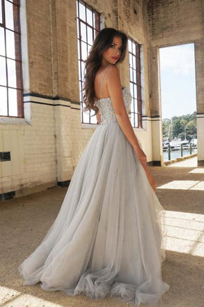 Princess A-Line Spaghetti Straps Floor-Length Beading Prom Dress/Wedding Dresses DM151