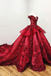 Charming Red Ball Appliques Gown Prom Dress With Beads, Quinceanera Dresses DMF37