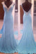 Modest Prom Dresses,Long Prom Dresses,Backless Prom Dresses,Beading Prom Dress,V-Neck Prom Gowns,Mermaid Prom Dresses,Blue Prom Dresses,Sequins Evening Dress,Formal Evening Gown