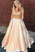 Stylish Prom Dresses,A-Line Prom Gown,Satin Prom Dress,Beading Prom Dress