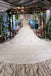Ball Gown Half Sleeves Lace Bridal Dress with Sequins, Princess Long Wedding Dress DMN72