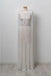 Unique Bateau Floor-length Chic Long Off White Prom Dress DMG40