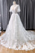 Vintage A Line V Neck Lace Wedding Dress With Flutter Sleeves DM1901