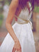 Sexy Boho V-Neck Backless Floor Length Lace Wedding Dress with Sash DMB04