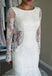 Custom Made Trumpet Mermaid Backless Long Sleeves Lace Wedding Dress DM197