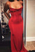 Mermaid Red Long Prom Dresses, Spaghetti Straps Evening Formal Dress DMD76