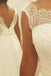 Simple Ivory A Line Backless Chiffon Long Wedding Dress With Lace Top DM527