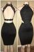 Black Lace Short Prom Dress, Tight Sexy Homecoming Dresses DMD79