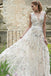 Rustic Deep V Neck Colorful Lace Tulle A Line Floor Length Wedding Gowns DMP90